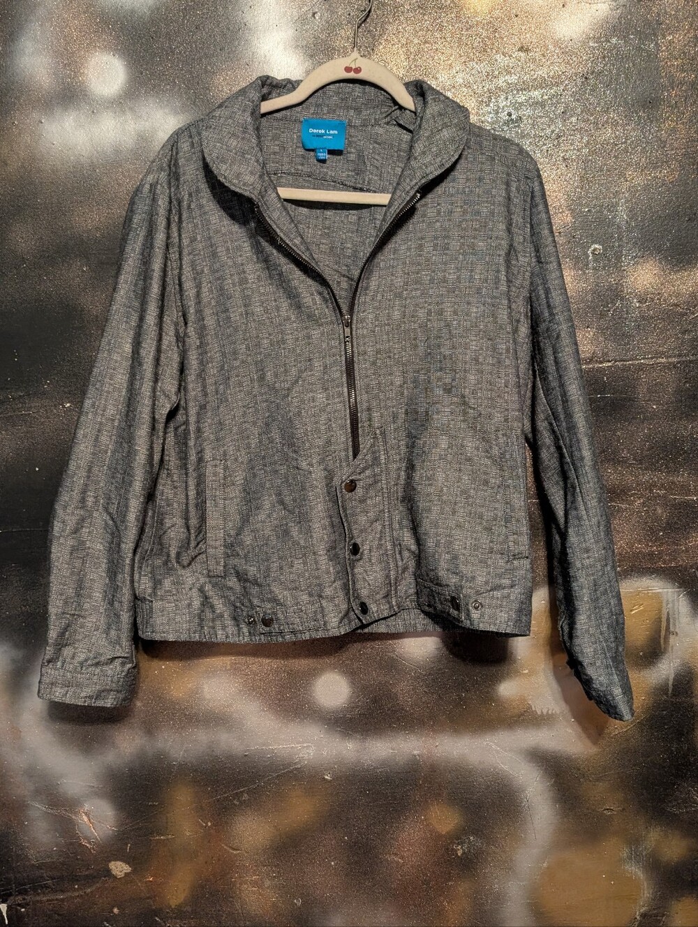 Derek Lam Men's Gray Lightweight Zip Jacket